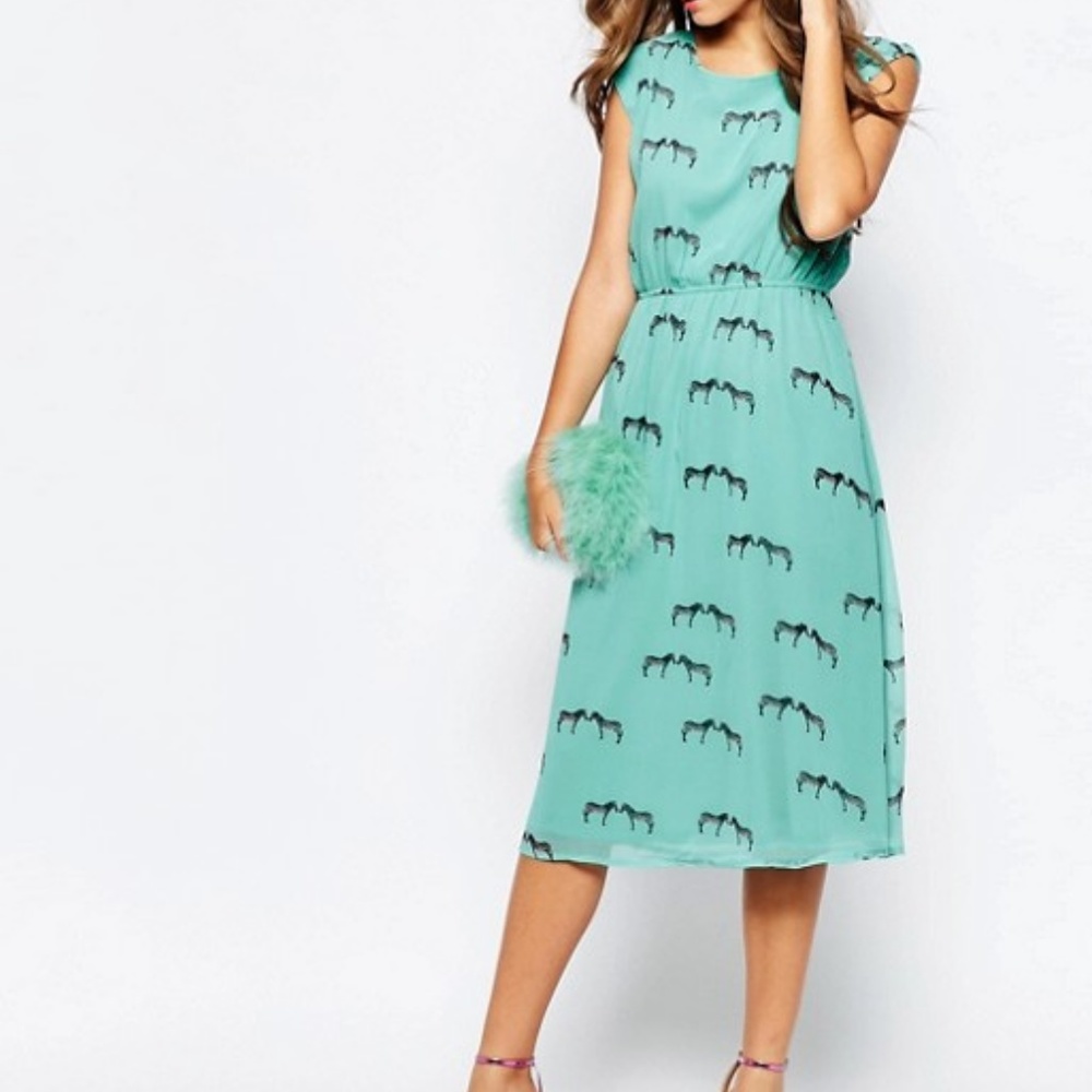 Sugarhill Boutique Zebra Print Midi Dress